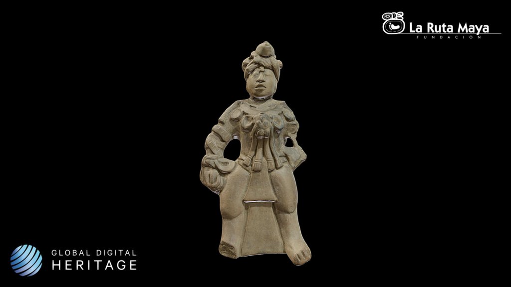 Mayan warrior with trophy head pectoral