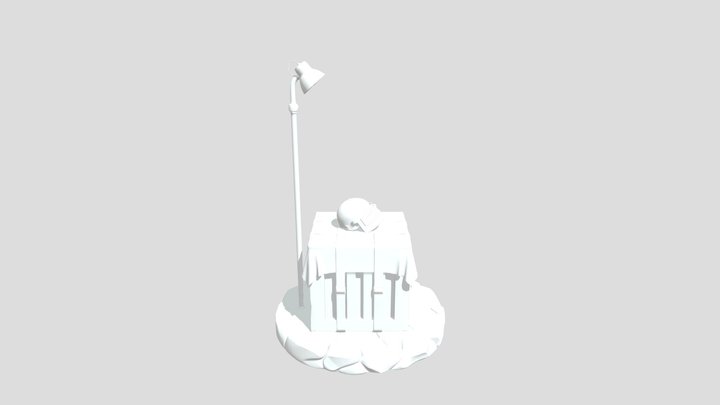 PUBG CRATE WITH LVL3 HELMET FOR DECORATION 3D Model