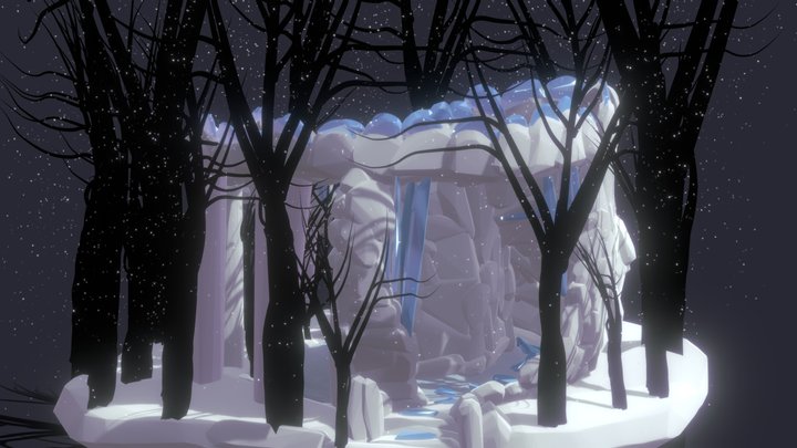 Snow Meadow Ice Castle 3D Model