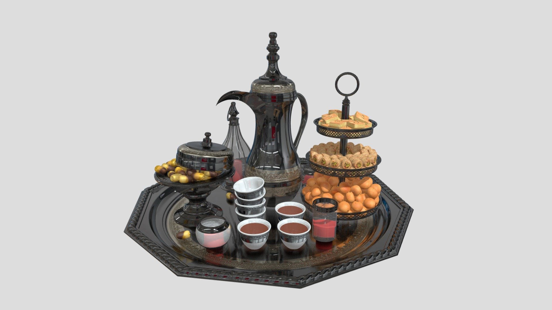 Arabic Coffee - Buy Royalty Free 3D model by 7midaart [5cfbb00 ...
