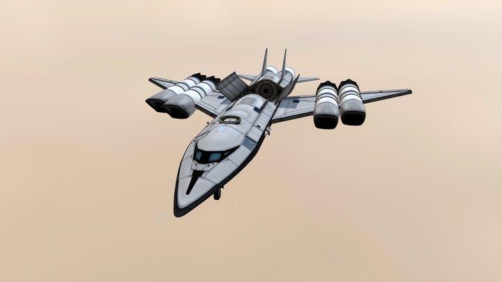 KSP Starliner 3 SSTO 3D Model