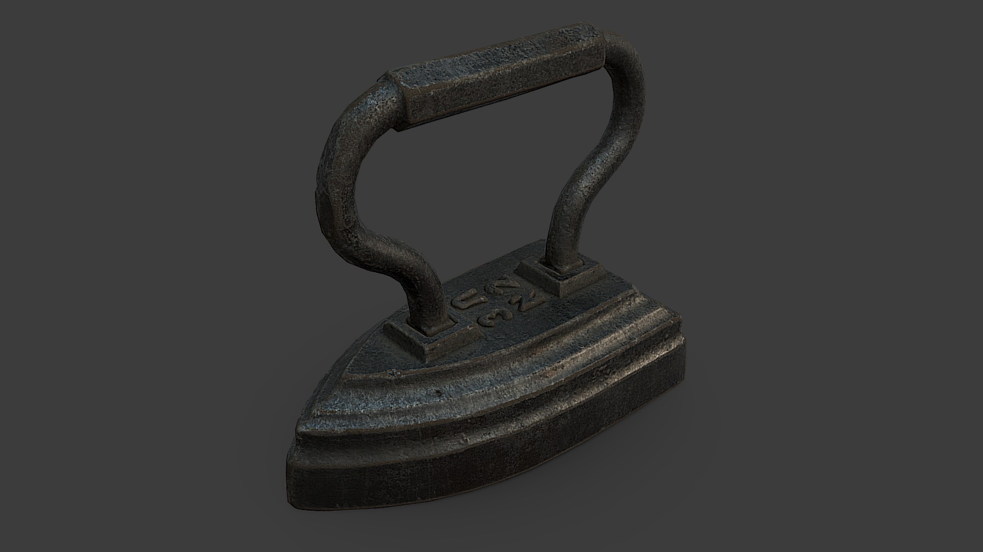 3D model Old Iron - This is a 3D model of the Old Iron. The 3D model is about a metal ring with a stone on it.
