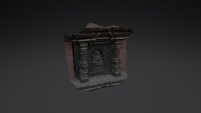 A mini statue in a temple wall, Bhaktapur, Nepal 3D Model