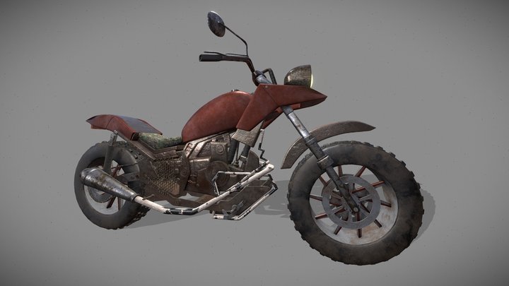 Motorcycle, Riding in the Unknown 3D Model