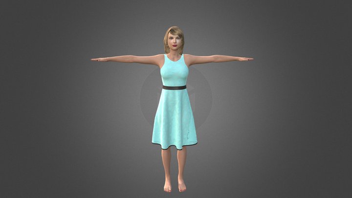 Taylor Swift T-pose 3D Model