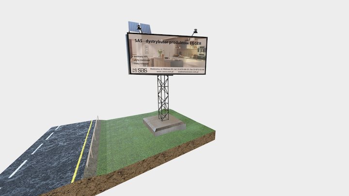 Billboard PREMIUM 600x300cm "V" 3D Model