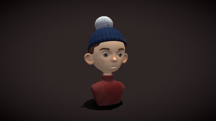 Character Cartoon Bust 3D Model