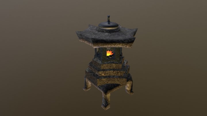 Japanese garden Lamp 3D Model