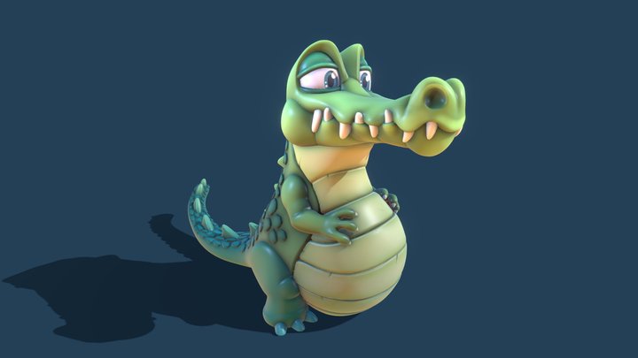 Happy Crocodile 3D Model