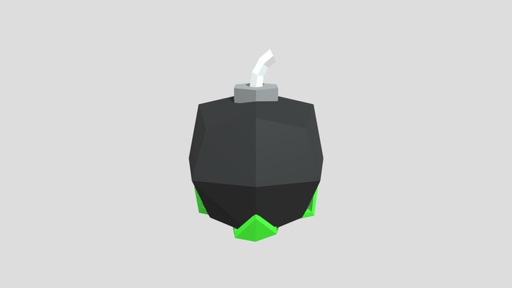 Low Poly Stylized Bomb 3D Model