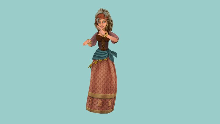 6XXXXXXXX - Peasant Girl - Rumba Dancing 3D Model