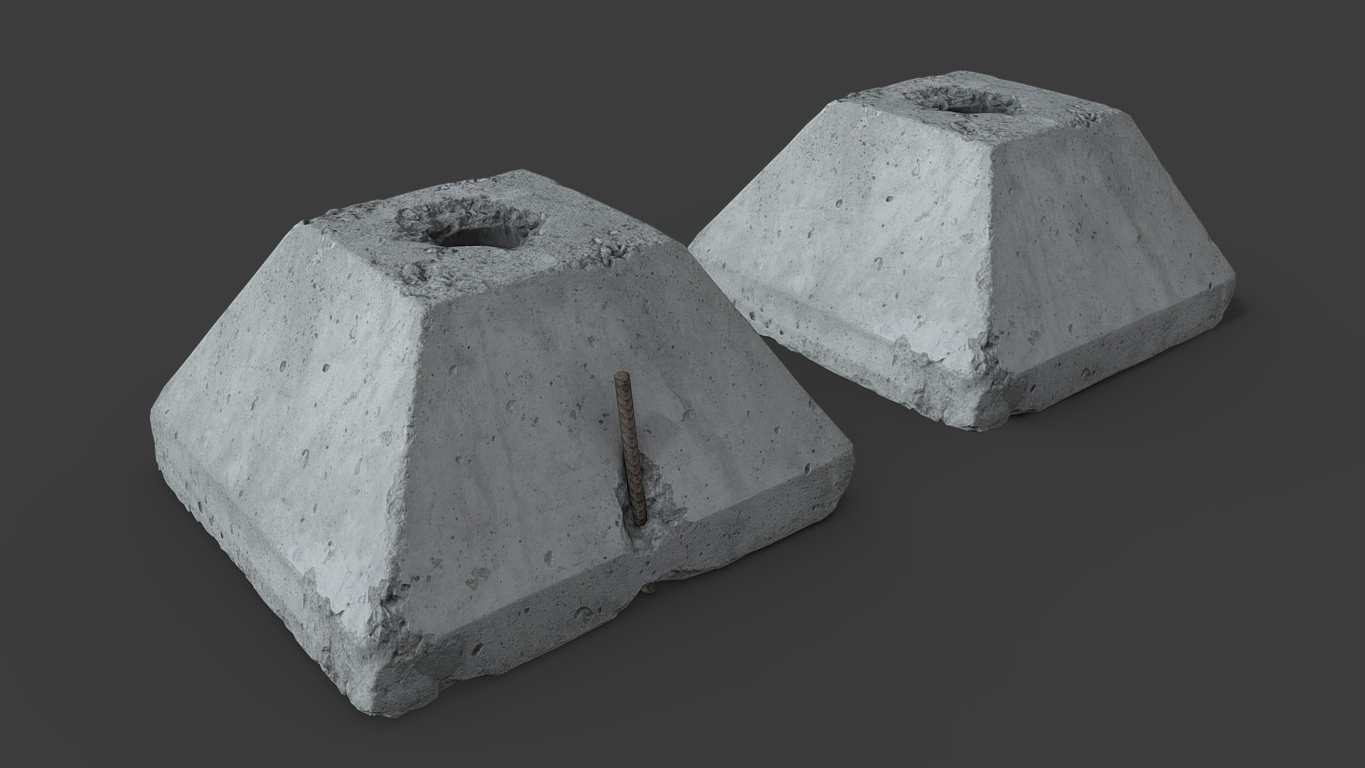 3D model Concrete Block - This is a 3D model of the Concrete Block. The 3D model is about a couple of white cubes.