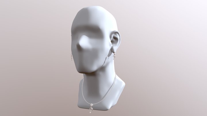 Earrings and necklace 3D Model