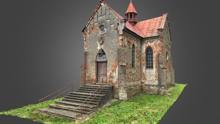 Ruins of Neo-Gothic Church in Central Europe 3D Model