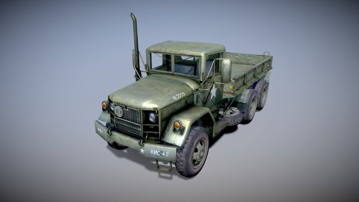 Military Truck 1/2 Ton 3D Model