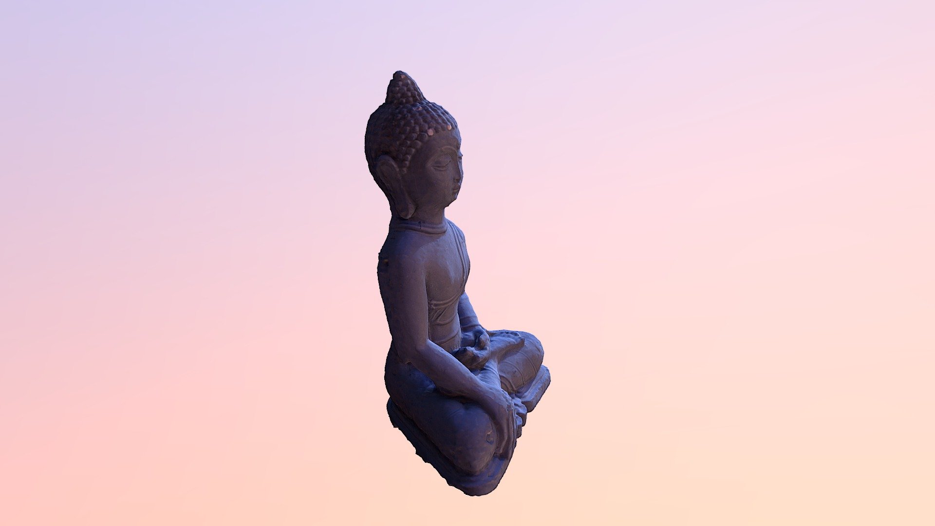 Photogrammétrie sur statuette "Boudha endormi"