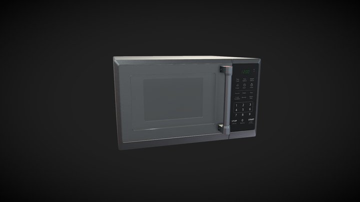 New White Compact Microwave Oven 3D model