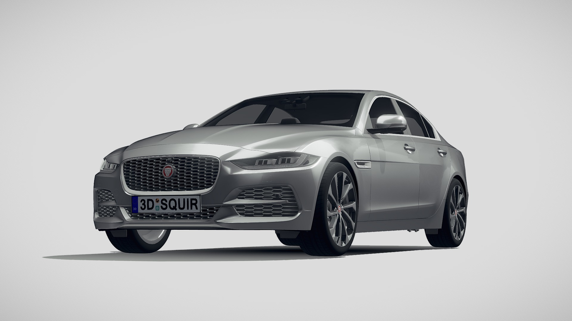 3D model Jaguar XE 2020 - This is a 3D model of the Jaguar XE 2020. The 3D model is about a silver car with a white background.