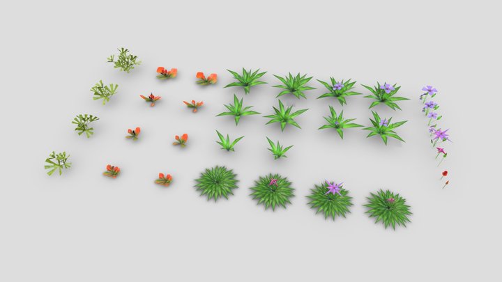 Low-poly plant pack Low-poly 3D model 3D Model