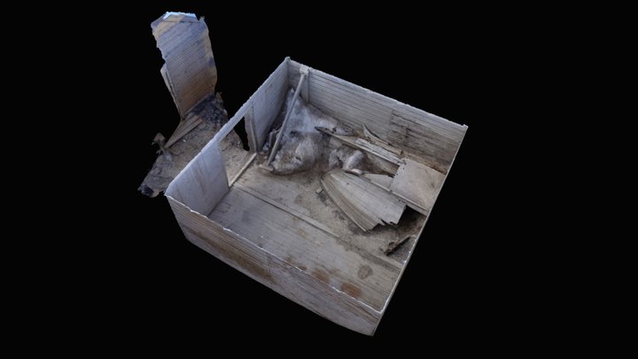 Cape Adare stores hut interior textured 3D Model
