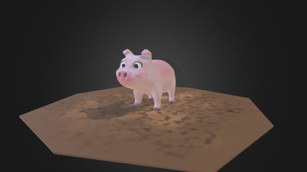 Low Poly Pig 3D Model