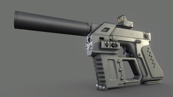 Glock 19 / Black Skin 3D Model