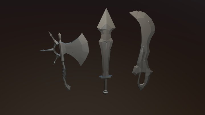 Some lowpoly weapons 3D Model