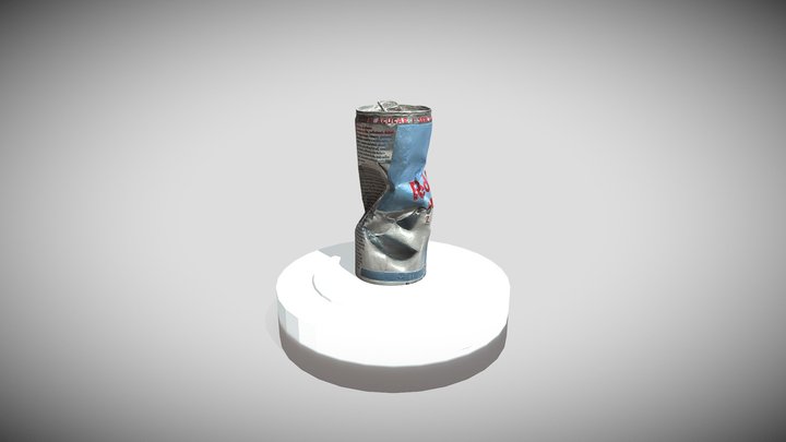 Crushed Red Bull Can 3D Model