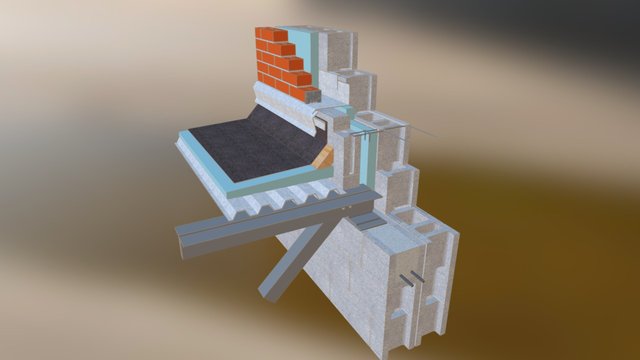 01.030.0751 Detail: High Wall, Low Roof 3D Model
