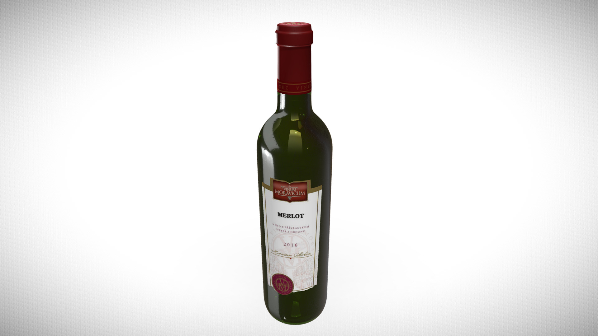 3D model Bottle of Wine Merlot 2016 - This is a 3D model of the Bottle of Wine Merlot 2016. The 3D model is about a bottle of wine.