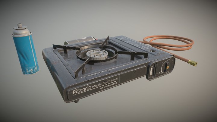 Gas Stove with Cartridges 3D Model
