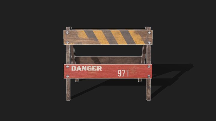 FREE Road Barrier (Low-Poly PBR) 3D Model
