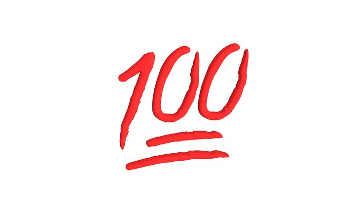 💯 100 emoji (Low poly) 3D Model