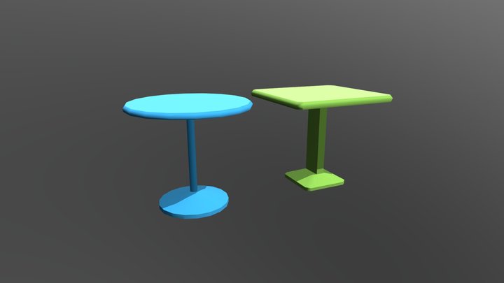 Tables Low poly 3D Model