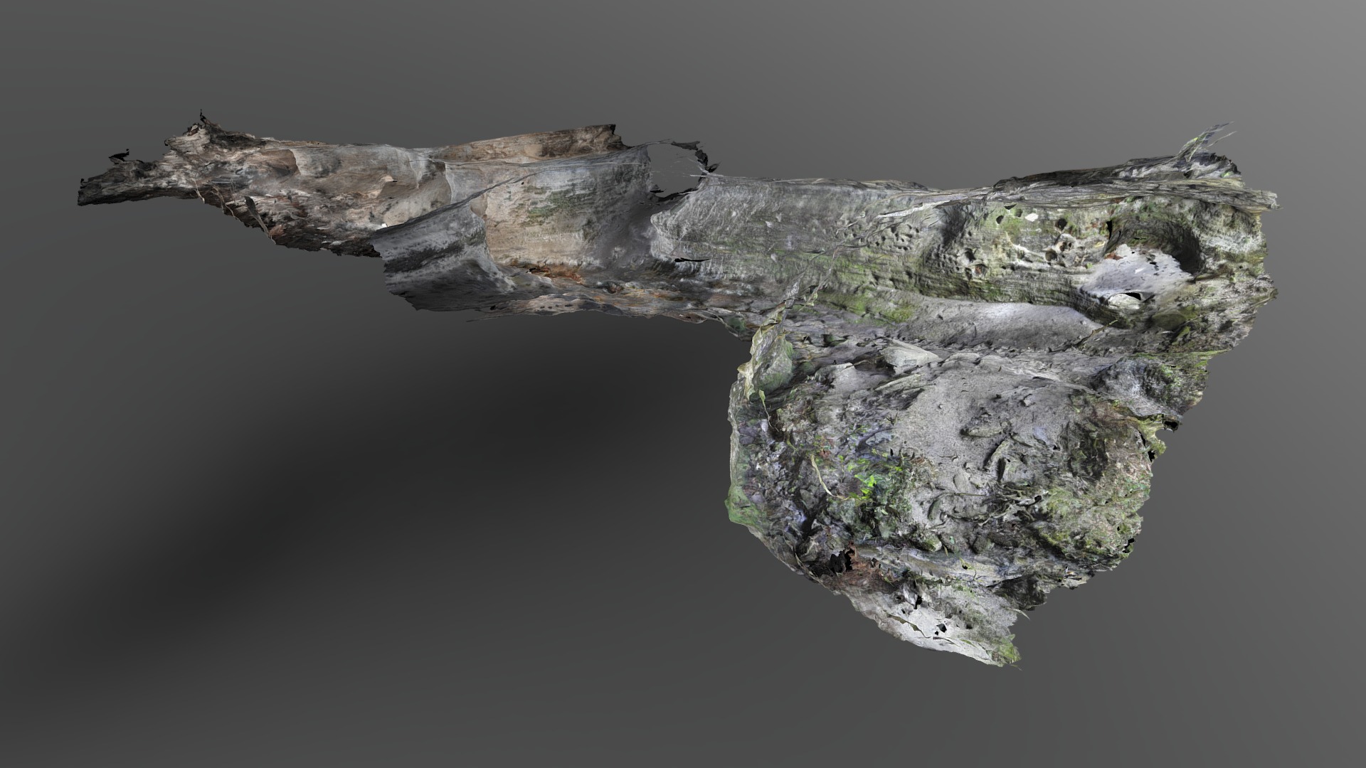 3D model Gruta dos Moreiras - This is a 3D model of the Gruta dos Moreiras. The 3D model is about a large rock in the water.