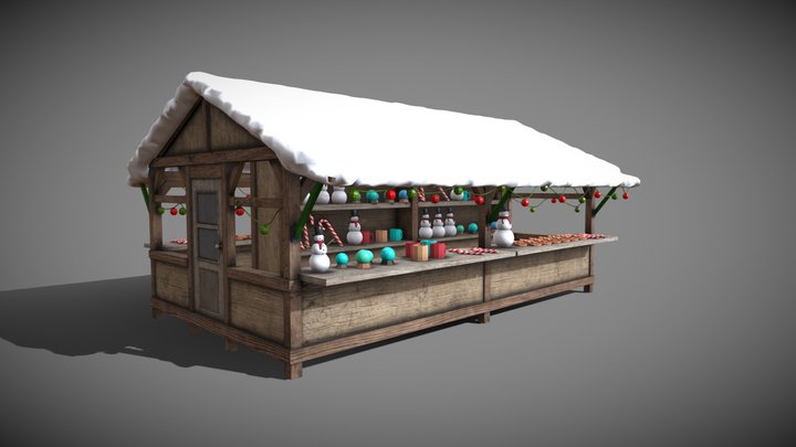 German Christmas market 3D Model