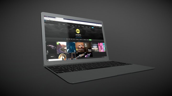 Macbook low poligonal - free download 3D Model