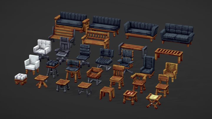 Furniture collection 1 3D Model