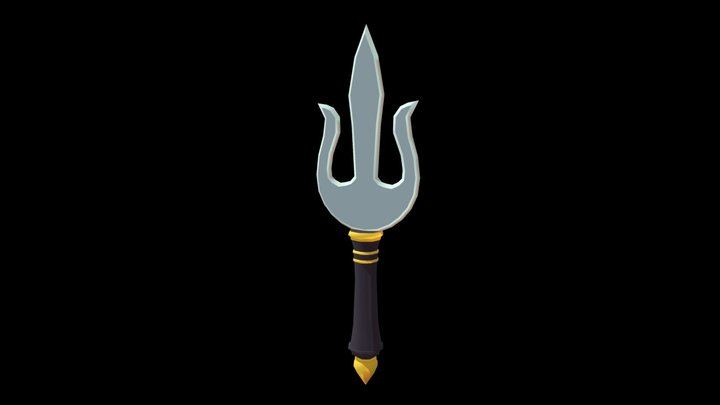 LowPoly Trisula Trident By.Po0m 3D Model
