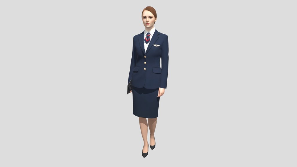 Navy Flight Attendant in Uniform