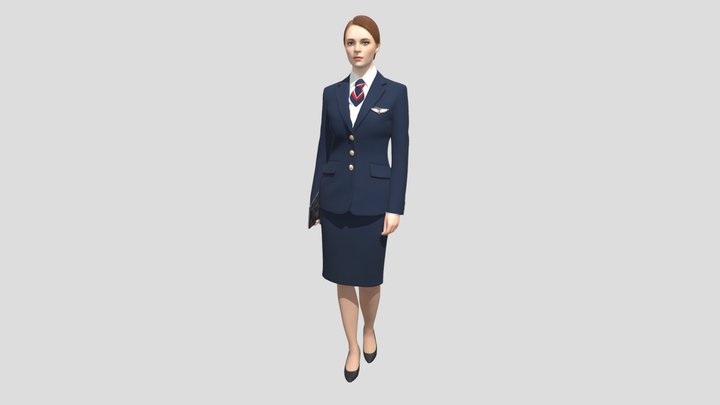 Navy Flight Attendant in Uniform – Gratis 3D-model STL