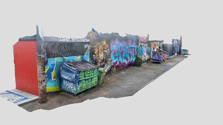 LA Street Art Alleyway (iPhone 12 Lidar Scan) – Kostenloses 3D-Modell STL