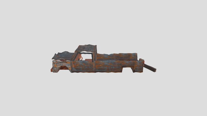 Old rusty destroed pickup(my first model) 3D Model