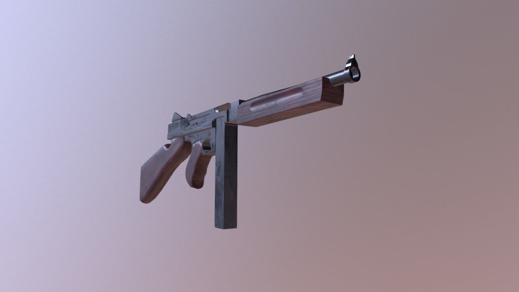 Thompson M1928a1 Submachine Gun - 3D model by DominantDamo [5d3c701 ...