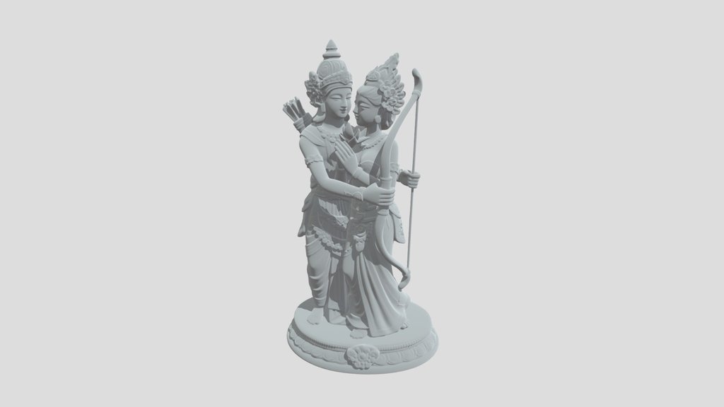 Radha and Krishna in Golden Embrace