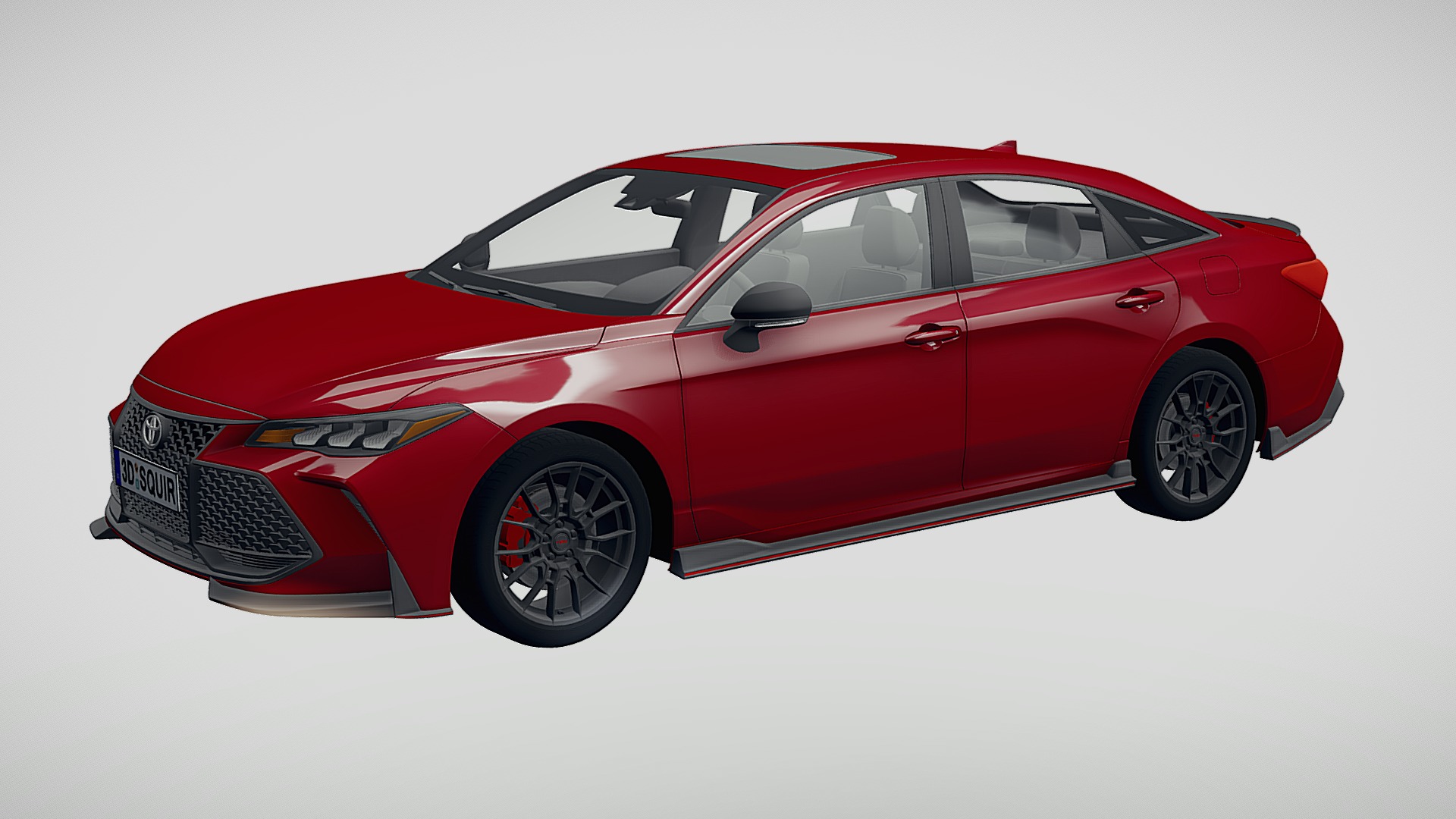3D model Toyota Avalon TRD 2020 - This is a 3D model of the Toyota Avalon TRD 2020. The 3D model is about a red car with black wheels.