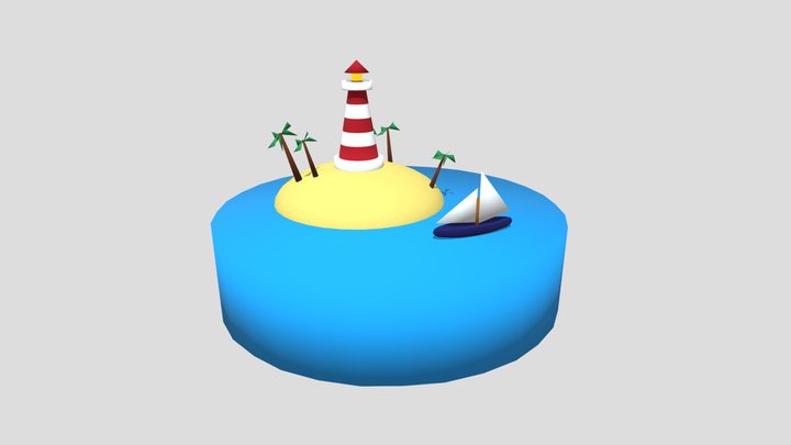 Low Poly Island 3D Model