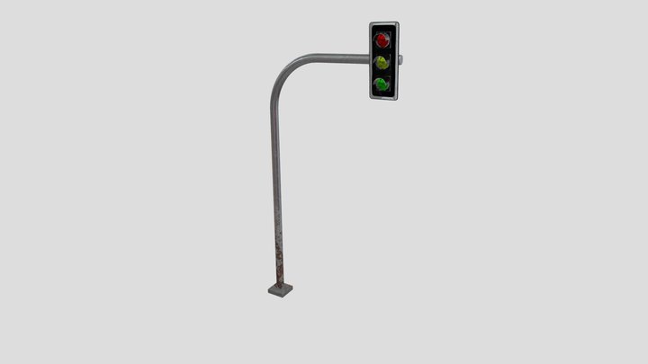 Stoplight from Chile - Decayed 3D Model