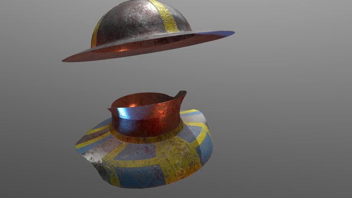 Helmet And Gorget 3D Model