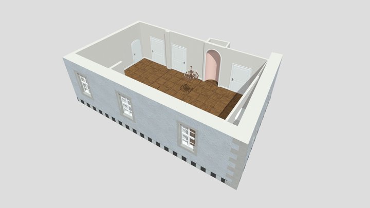 Wasserschloss Oberau - Blauer Salon 3D Model